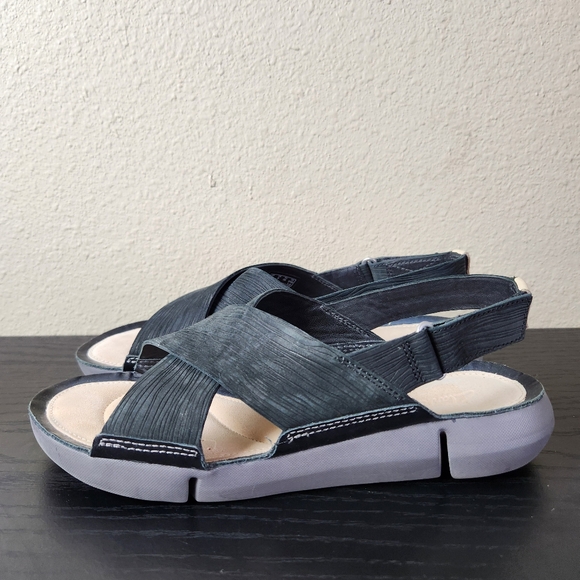 Clarks Womens Tri Chloe Sandals Black Comfort Size 8 - Picture 1 of 10